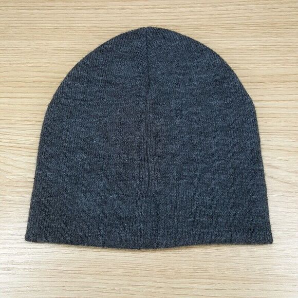 KENNETH COLE REACTION Beanie Hat Gray Acrylic Knit Logo One Size - Picture 2 of 5